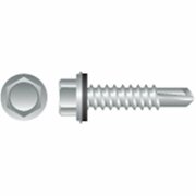 STRONG-POINT 8-18 x 1 in. Unslotted Indented Hex Washer Head Screws Zinc Plated, 4PK HA816